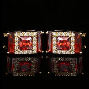 Manschettlänkar Luxury Zircon Cufflinks Trendy Men's Women's French Shirt Business Cuff Links OL Style Jewelry Gifts Men Wedding Accessories 231109