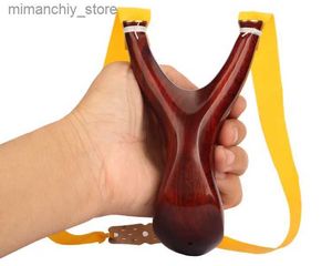 Hunting Slingshots Purp Sandalwood Solid Wood Slingshot Wood Log Wooden Curved Flat ather Bow Flying Tiger Fork Manual Slingshot Outdoor. Q231110