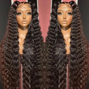 40inch 250% Loose Deep Wave Frontal Wig human hair For Women Brazilian Glueless Curly Lace Front Wigs Synthetic Cosplay