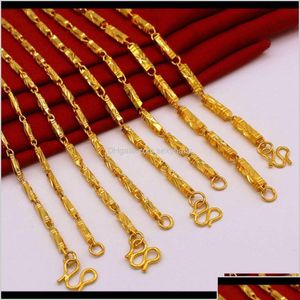 Pendant Necklaces Pendants Fashionable Sand Bamboo Mens Brass Gold Plated Cylindrical Necklace Womens Long Lasting Jewel Drop Delive Dhrqb