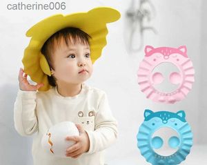 Shower Caps Adjustable Hair Wash Hat Baby Shower Soft Cap for Kids Ear Protection Safe Children Bathing Shower Protect Head CoverL231110
