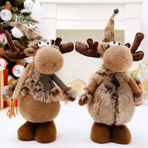 Christmas Decorations Reindeer Deer Elk Dolls Toys Decoration Craft Gift Xmas Tree Home Room Decor Ornament Year 2023 Navidad 231109