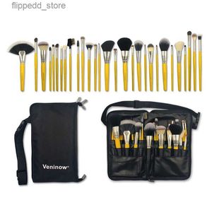 Makeup Borstes Veninow Makeup Brush 29st Professional Cosmetic Makeup Brush Set Eyeshadow Powder Brush in Animal Hair Borstes in Plånbok Bag Q231110