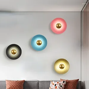 Wall Lamp Modern Nordic Circle Light Up Down Indoor Lighting Gold Sconce For Living Room Bedroom Bedside Foyer Corridor