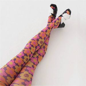 Seksi çorap kadın tayt bayanlar yaratıcı baskı uzun çoraplar elastik çorap tozluk yaz sonbahar bahar külotlu çorap sokak kıyafetleri 231110
