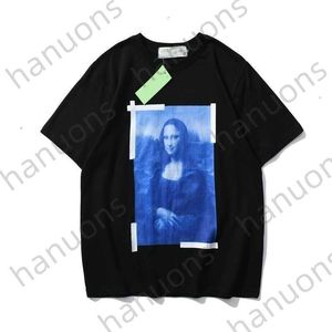 Herr t-shirts sommar nya mona lisa tryck par kort ärm t-shirt tryckt brev x baksidan