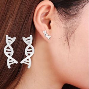 Stud Earrings Double Fashion Creative Dna Strange Jewelry Chemistry Molecular Personality Simple