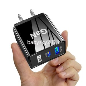 65W Süper Hızlı USB C Şarj Cihazı Tip C AC Ev Seyahat Çift Portları AB ABD Güç Adaptör Duvar Şarj Cihazları İPhone 13 14 15 Samsung Tablet PC B1