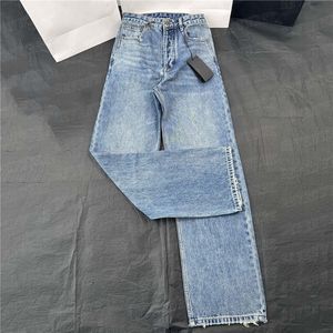 금속 배지 데님 바지 브랜드 브랜드 여성 디자이너 청바지 고급 숙녀 Jean Pant Streetwear