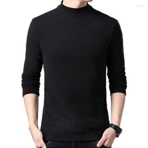 T-shirt da uomo 2023 Camicia a maniche lunghe autunno inverno Slim collo alto Abbigliamento caldo Camisas Koszulki Camicetta Kleding