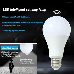 Lampadina a LED con sensore di movimento 5W/12W ON/OFF illuminazione esterna da parete per parcheggio domestico rilevatore di lampada intelligente notturna