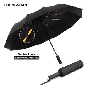 Guarda-chuvas 12K Double Bones Guarda-chuva para Homens Mulheres Resistência ao Vento Negócios Grande Chuva Sol Dobrável Guarda-chuva Viagem Essencial Carro Masculino 231109