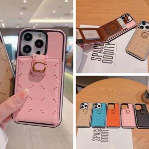 Beautiful Card Wallet Designer Phone Cases iPhone 15 14 13 12 11 Pro Max Hi Quality 18 17 16 15pro 14pro 13pro 12pro X XS 7 8 Plus Leather Purse Cover with Logo Box Packing