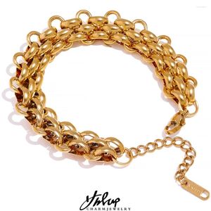 Urok bransoletki ze stali nierdzewnej 18 -krotnie złota metalowa szerokość metalowa kubańska łańcuch regulowany bransoletka bransoletka moda moda modna biżuteria