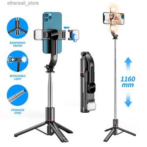 Selfie Monopods Estendido Bluetooth Sem Fio Selfie Stick Live Broacast Suporte Tripé Dobrável Com Luz De Preenchimento Para Smartphones Q231110