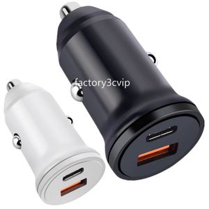 Snabb snabb laddningstyp C PD -billaddare 25W 12W USB C QC3.0 Billaddare för iPhone 11 12 13 14 15 Samsung GPS F1