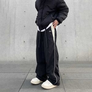 Herrenhosen HOUZHOU Baggy Pants for Men Parachute Vintage Oversize Joggers Harajuku Streetwear Sweatpants Bla Hose mit weitem Bein Herren Z0410