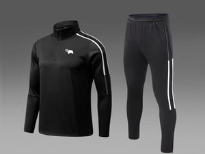 Derby County F.C. Men's and children's sportswear suit winter plus velvet warm outdoor leisure sports training suit jogging shirt Street casual sportswear