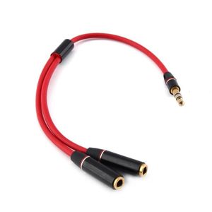 5pcs/lot Freeshipping 35mm Stereo Headphone Audio Y Splitter Cable Adapter Plug Jack Cord Male to Female Cable Jslrx