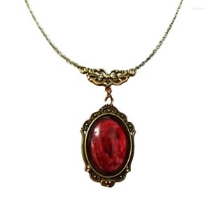 Collane a ciondolo collana ovale gotica collana rossa fascino girocollo vintage giuliio da donna gioielli di moda regali natalizi