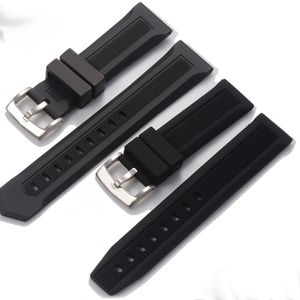 Assista Bandas Strapa natural preta masculina de luxo de 20 mm 22mm Silicone Rubber Watch Strap para transportadora de tira de etiqueta para Haoya Buckle Drive Timer 230410