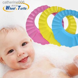 Dusch Caps 2023 Hot Sale Baby Bath Cap Visor Hat Justerbar baby shower Skydda ögonvattentät schampo SplashGuard Hårtvätt för inflytelse