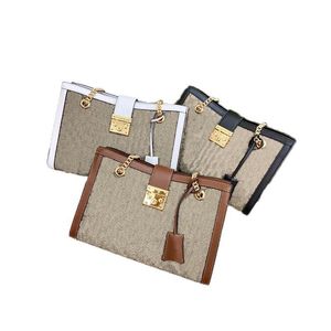 Bag Handbag Women Shoulder Bags Tote Glass Handle Gold Metal Accessories Genuine Leather Detachable Shoulder Strap Lettered Printing