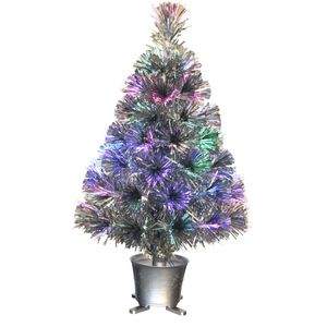 Noel dekorasyonları 60cm gümüş mini fiber optik masa üstü led ışıkları ile yapay ağaç Noel masası üst 231110