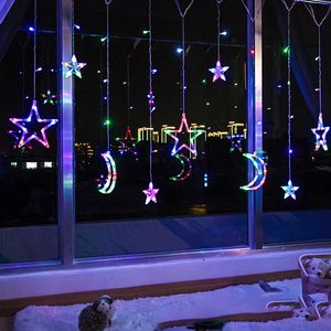 Decorações de natal cortinas led bola estrelas iluminação decoração quarto layout luzes coloridas piscando corda 231109