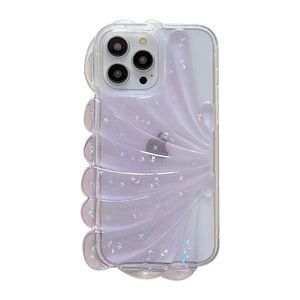 3D Steroscopic Glitter Transparent Phone Case For iphone 14 Plus 13 11 12 Pro Max Luxury Clear Crystal Protective Cover Shockproof Anti-Fall 1Pcs