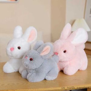 Doldurulmuş peluş hayvanlar gerçek hayat kabarık tavşan peluş oyuncak hayat benzeri tavşan bebek yumuşak doldurulmuş hayvan kolyesi anahtar zincir doğum günü hediyesi çocuklar için R231110