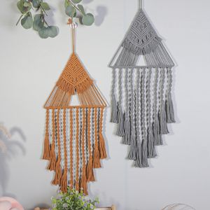Hand-woven Tapestry Dream Catcher for Home Decor Bohemian Accessories Triangle Dreamcatcher Pendant 122048