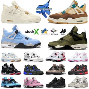 Hot 4s Sneakers Basketball Shoes 4 For Mens Womens Jumpman 4 Pine Green Military Black Cat White Oreo Pure Money Sail Red Midnight Navy Jordens4 Thunder Trainers 36-47