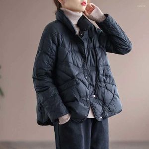 Women's Trench Coats Winter Down Jacket Short 2023 Stand Collar Lightweight White Duck Fashionable Autumn And