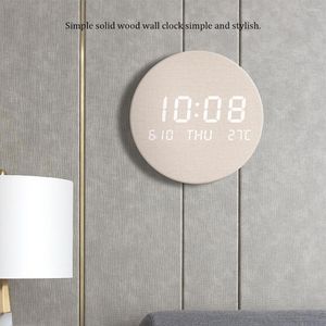 Wall Clocks MPF PVC Clock Replacement Round Date Display LED Wall-mounted Battery Powered Waterproof Simple Style Alarms