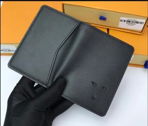 10A Black designer wallets luxury Metal Digram purses Top quality flower letter credit card holders men women's short Aerogram money clutch bags with original box