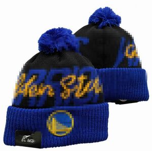 Herrmössor gyllene stater beanies krigare beanie hattar alla 32 lag stickade manschetterade pom randiga sidelinjen varm usa usa college sport stickad hocke hockey cap för kvinnors A0