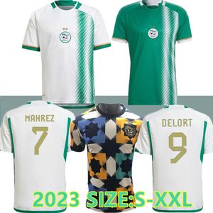 Algerie Soccer Jersey MAHREZ Fans 2022 홈 어웨이 BOUNEDJAH FEGHOULI BENNACER ATAL 22 23 Algeria Maillot de foot 알제리 남자 키즈 키트 축구 셔츠