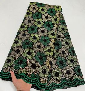 Tyg av hög kvalitet afrikansk nigeriansk spetstyg broderi tyll ren bröllopsfest klänning guipure paljetter för sypärlor 5yards 230410