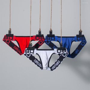 Underpants Men Sexy Buttocks Hollow Open-Back Briefs G-string Thong Male Jock Strap Breathable Low Rise Panties Lingerie