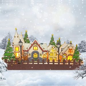 Weihnachtsdekorationen, Dekoration, DIY, Holzhaus, LED-Leuchten, Zuhause, Baum, Anhänger, Jahr, Kindergeschenk 231110