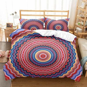 Set di biancheria da letto Boho Set copripiumino nordico per mandala Stampa 3D Datura Flowers Consolatore moderno king size con federe