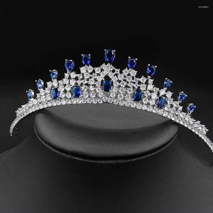 Hårklipp Fashion Luxury Water Drop Shape Cubic Zirconia Crowns and Tiaras Women Wedding Accessories smycken Tiara de Noiva C-04