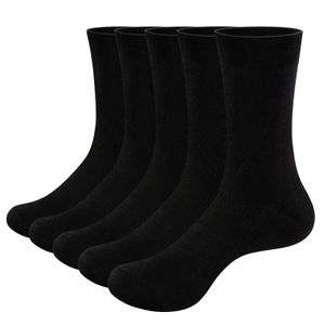 Sportstrumpor Yuedge Mens Bambu Socks Anti Luktar andas vanlig Mid Calf Black Business Dress Socks för manlig storlek 37-46 EU 231109
