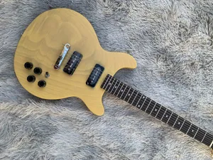 LP-E-Gitarre, Korpus und Hals aus Mahagoniholz, transportantgelbe Farbe, P90-Pickup-Gitarre
