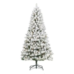 Juldekorationer 65 ft Prelit flockade Frisco Pine Artificial Tree 250 Clear Lights Green by Holiday Time 231110