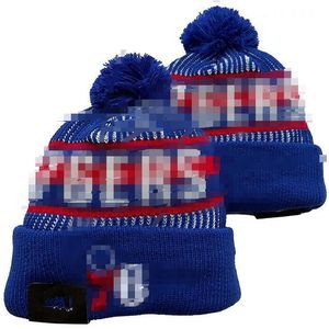 Herrmössor 76ers Beanies Philadelphia Beanie Hats Alla 32 lag stickade manschetterade pom randiga sidelinjen varm usa college sport stickad hockey cap för kvinnors