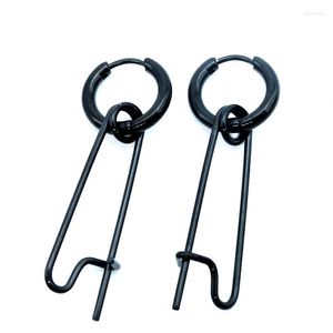 Hoop örhängen 1Pair Safety Pin Shape Earring Punk Style Cool Men mode unikt för kvinnor