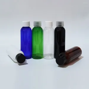 Storage Bottles 50pcs 60ml Brown/Blue Plastic Empty Bottle Black/White Screw Cap Small Travel For Cosmetic Packaging Liquid