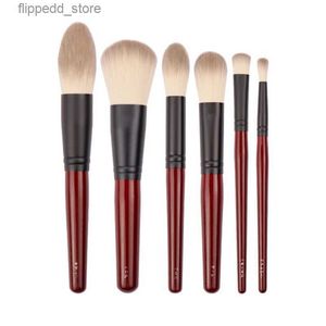 Makeup Brushes Japanese Brand SP Series Dark Red 6Pcs Makeup Brushes Set Soft Powder Brush Cosmetic Tool Accessiories Q231110